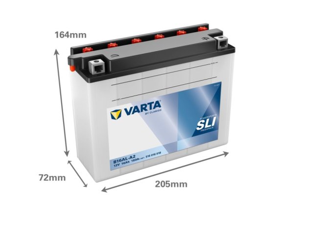 Motobaterie B16AL-A2  VARTA 516016018 SLI  12V 16Ah 180A
