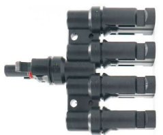 MC4 čtverný splitter, pár (samec + samice)
