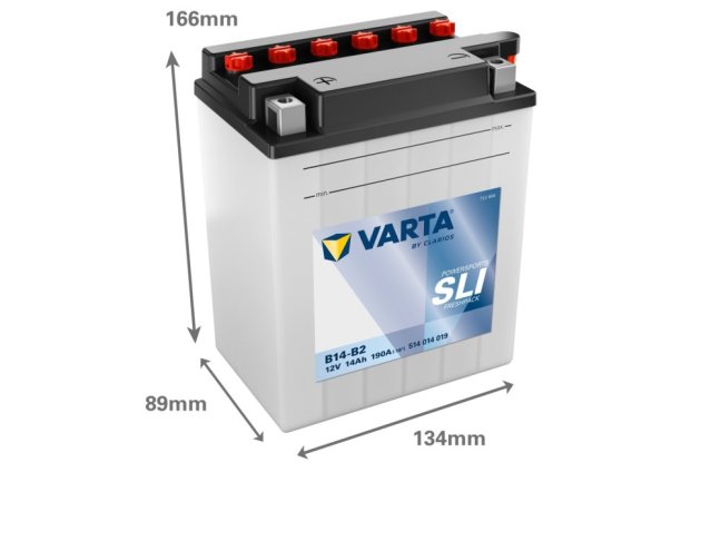 Motobaterie B14-B2 VARTA 514014019 SLI  12V 14Ah 190A