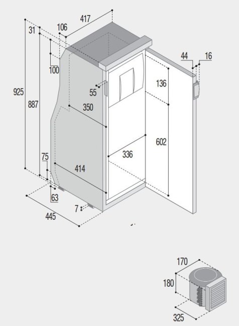 SLIM90 CHR VITRIFRIGO 12/24V 90 litrů - šedá