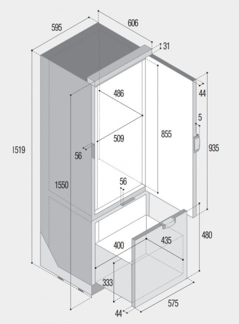 SLIM250 CHR VITRIFRIGO 12/24V 250 litrů - šedivá