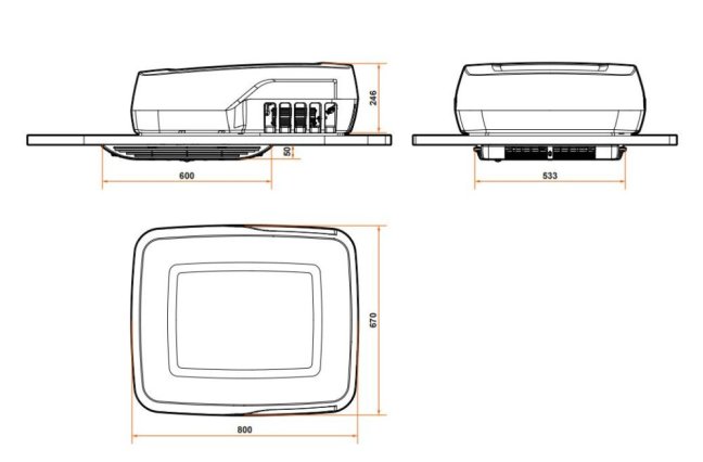 Plein Aircon Indel B rozměry