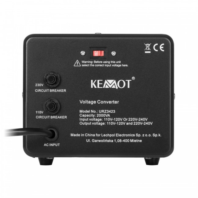 KEMOT URZ3423 měnič 230V 110V 1600W/2000VA