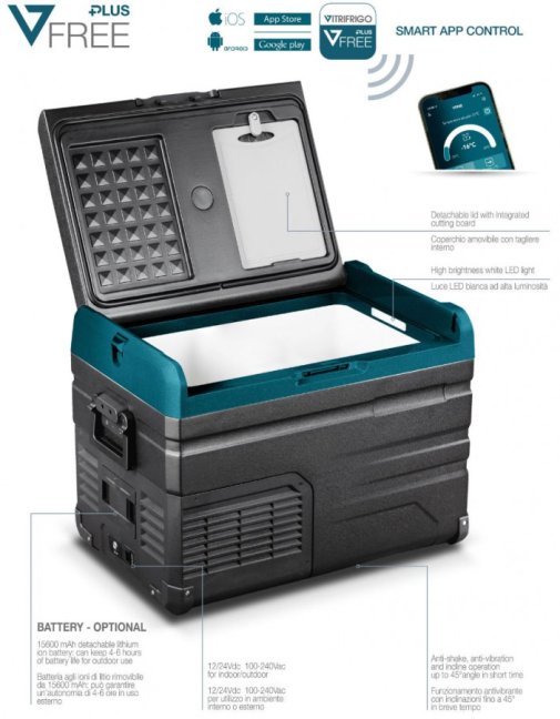 VITRIFRIGO VFP50 12/24V + 230V kompresorová autochladnička