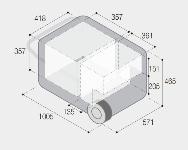 VITRIFRIGO VFD95 12/24V + 230V, 88 L,  dva chlazené prostory