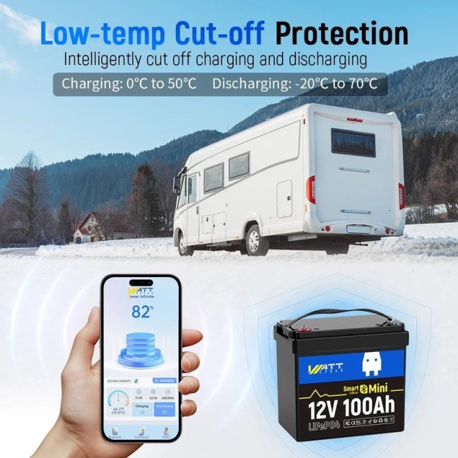 WattCycle LiFePO4 12,8V 100Ah Bluetooth Mini