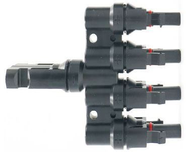 MC4 čtverný splitter, pár (samec + samice)