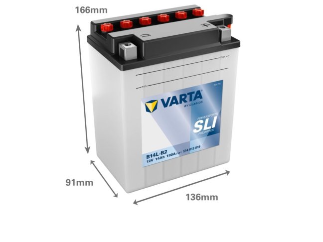 Motobaterie B14L-B2 VARTA 514013019 SLI  12V 14Ah 190A