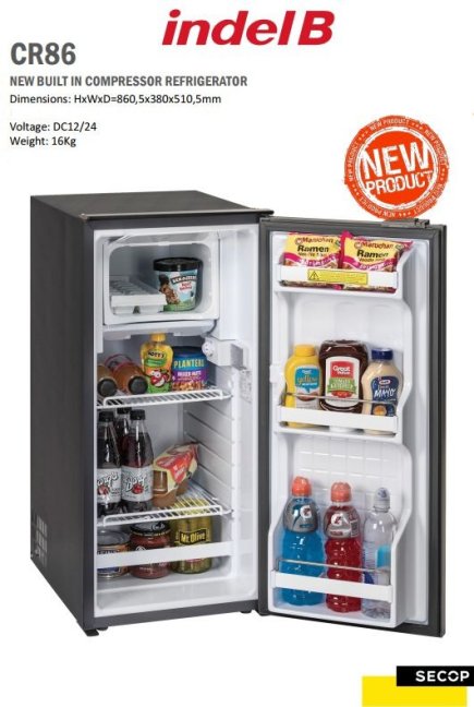 Indel B Cruise 86 OFF vestavná kompresorová chladnička, 12/24V
