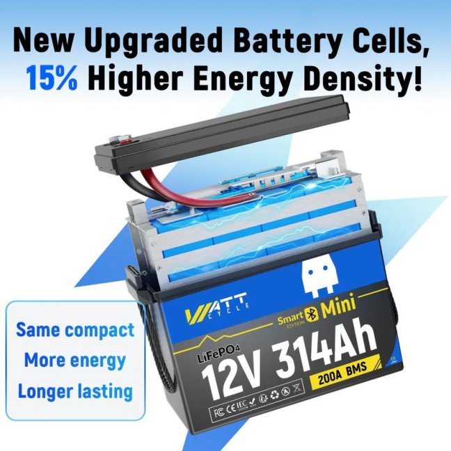 WattCycle LiFePO4 12,8V 314Ah Bluetooth Mini, s vyhříváním