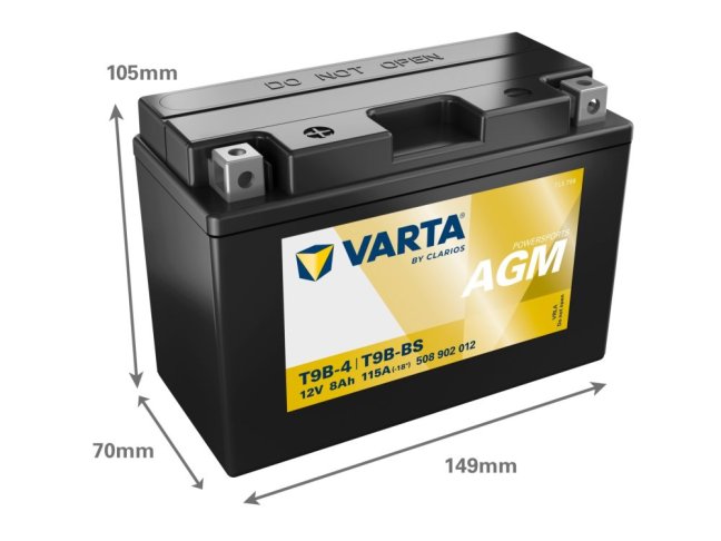 Motobaterie T9B-4 VARTA 508902012 AGM 12V 8Ah 115A