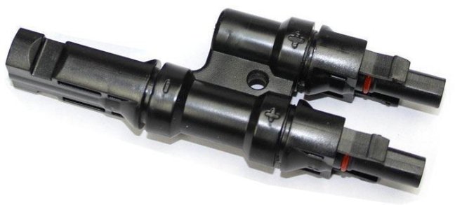 MC4 dvojitý splitter, pár (samec+samice)