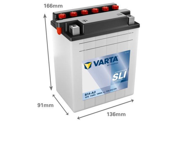Motobaterie B14-A2 VARTA 514012019 SLI  12V 14Ah 190A