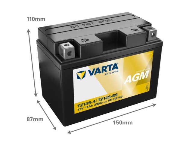Motobaterie TZ14S-4 VARTA 511902023 AGM 12V 11Ah 230A