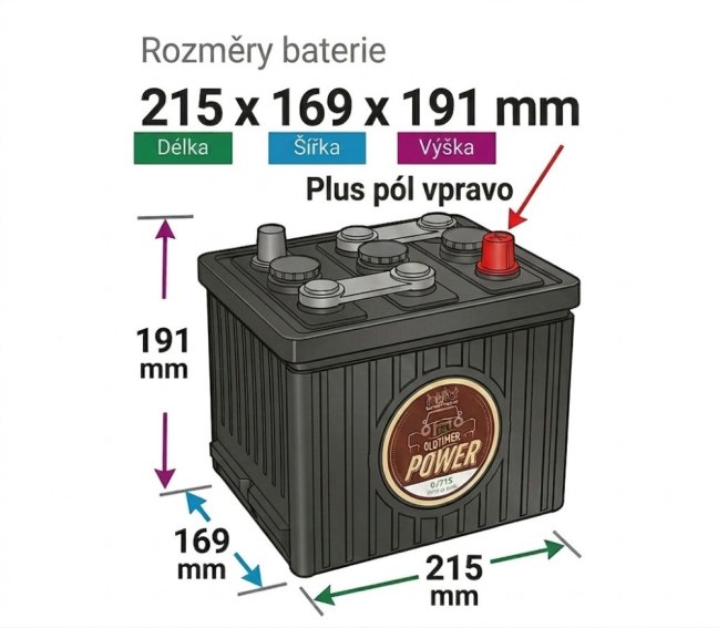 Autobaterie Classic Oldtimer 07715 6V 77Ah 360A pro veterány (SUCHÁ)