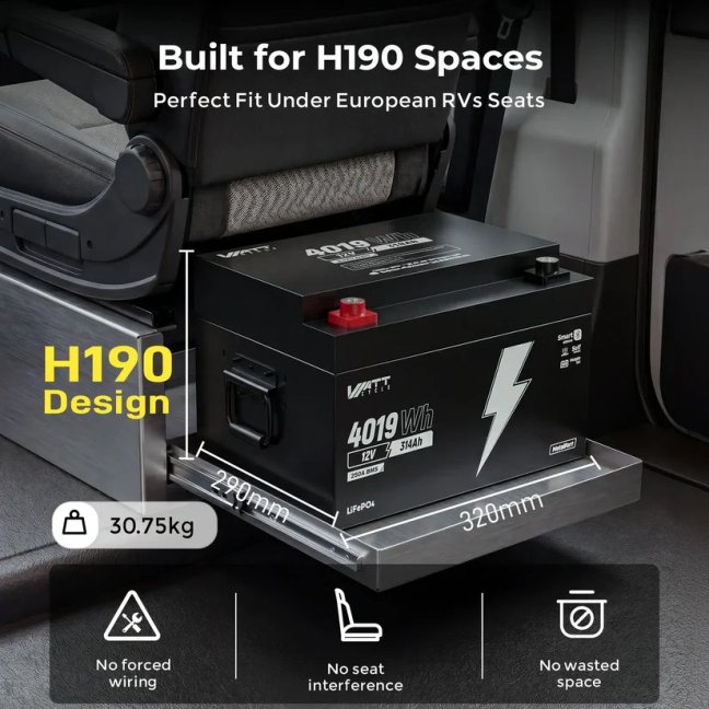 WattCycle LiFePO4 12,8V 314Ah Bluetooth Caravan s vyhříváním