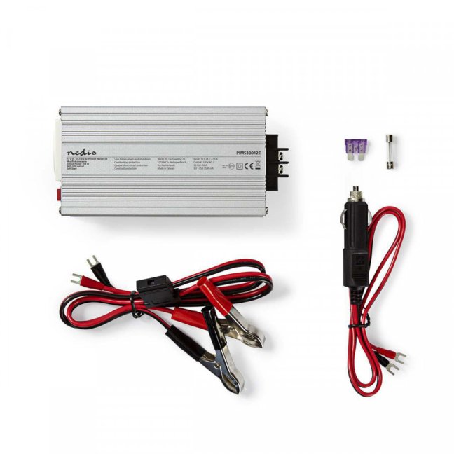 Měnič napětí 12V 230V 300W NEDIS s USB výstupem. PIMS30012E