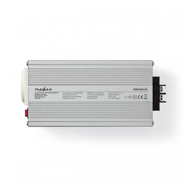 Měnič napětí 24V na 230V 300W  s USB výstupem. PIMS30024E