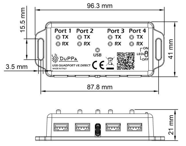 4 x VE.Direct - USB Quadport DuPPa