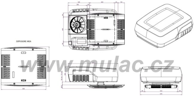 Indel B Plein Aircon 12V klimatizace, vnější jednotka