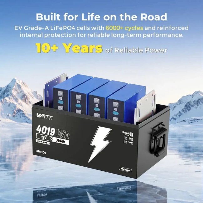 WattCycle LiFePO4 12,8V 314Ah Bluetooth Caravan s vyhříváním