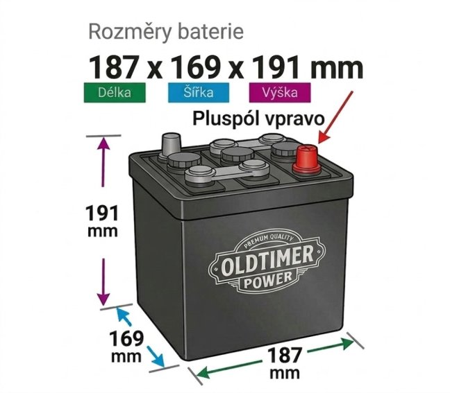 Autobaterie Classic Oldtimer 06611 6V 66Ah 360A pro veterány (SUCHÁ)