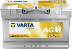 580901 VARTA DYNAMIC AGM A6 12V 80Ah 800A