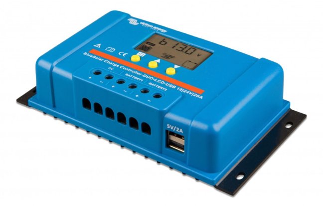 Victron Energy PWM  DUO 12/24V 20A LCD+USB pro dvě baterie
