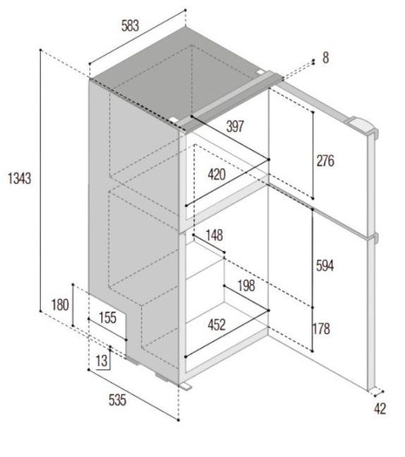 DP260i CHR VITRIFRIGO 12/24 V, 216 litrů