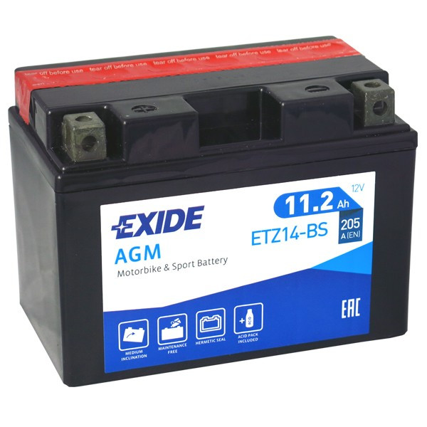 Motobaterie EXIDE ETZ14-BS 12V 11,2Ah 230A Motobaterie EXIDE ETZ14-BS 12V 11,2Ah 230A