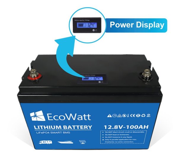 EcoWatt LiFePO4 BMS 12,8V/100Ah 1280Wh ECO-12-100