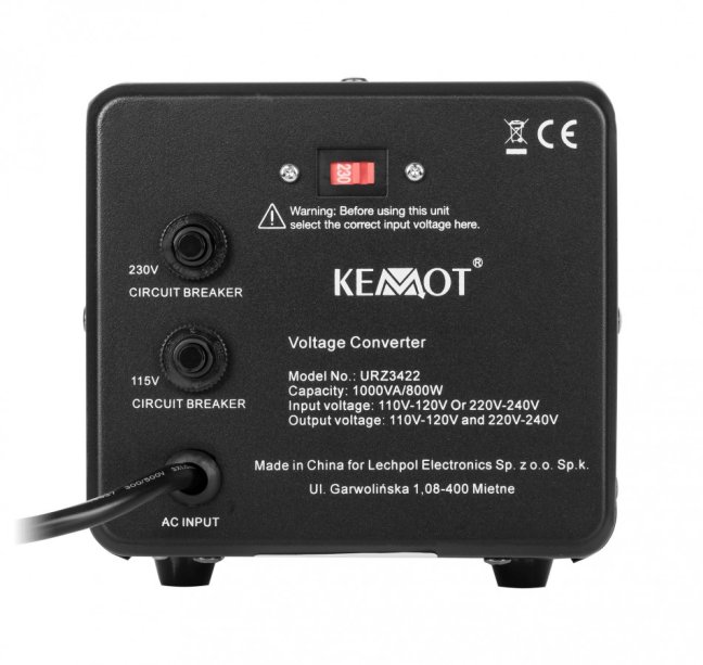 KEMOT URZ3422 měnič 230V 110V 800W/1000VA