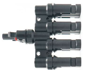 MC4 čtverný splitter, pár (samec + samice)