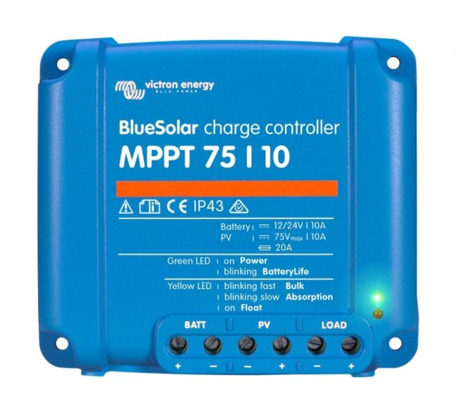 Victron Energy BlueSolar MPPT 75/10, solární regulátor 12/24V 10A 75V