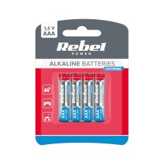 4xAAA 1,5V alkalická baterie REBEL Extreme LR03